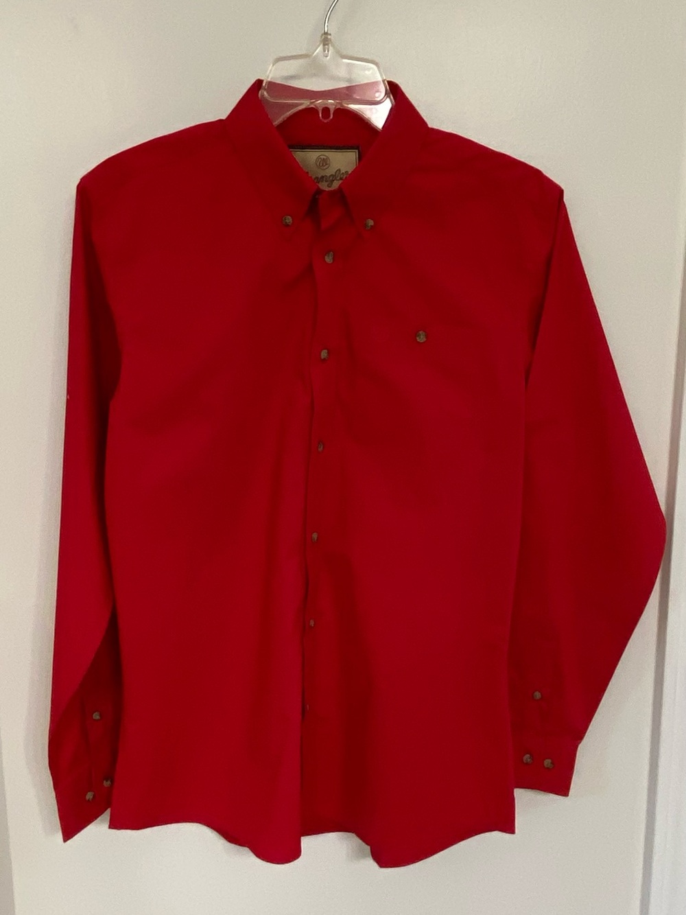 Wrangler Boys Western Shirt Red Button Down Long Sleeve XL NWT Cowboy Rodeo